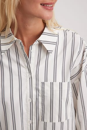 Black/White Oversized skjorte med striper