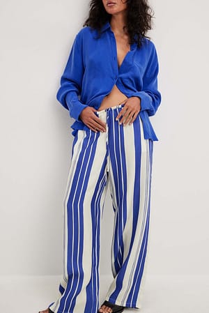 Blue Stripe Pantalon à rayures