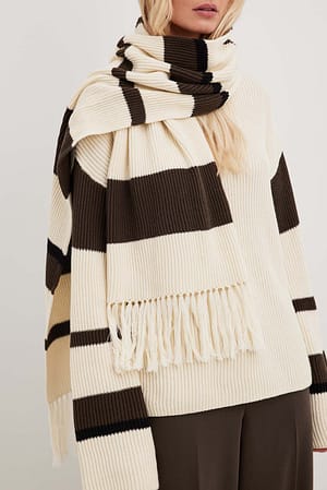 Multicolor Striped Soft Knitted Scarf