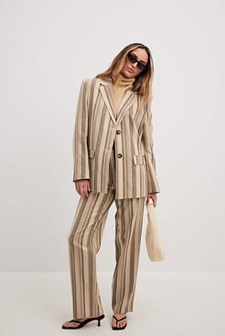 Striped Straight Fit Blazer Outfit