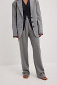 Grey Stripe Pantalon taille haute rayé