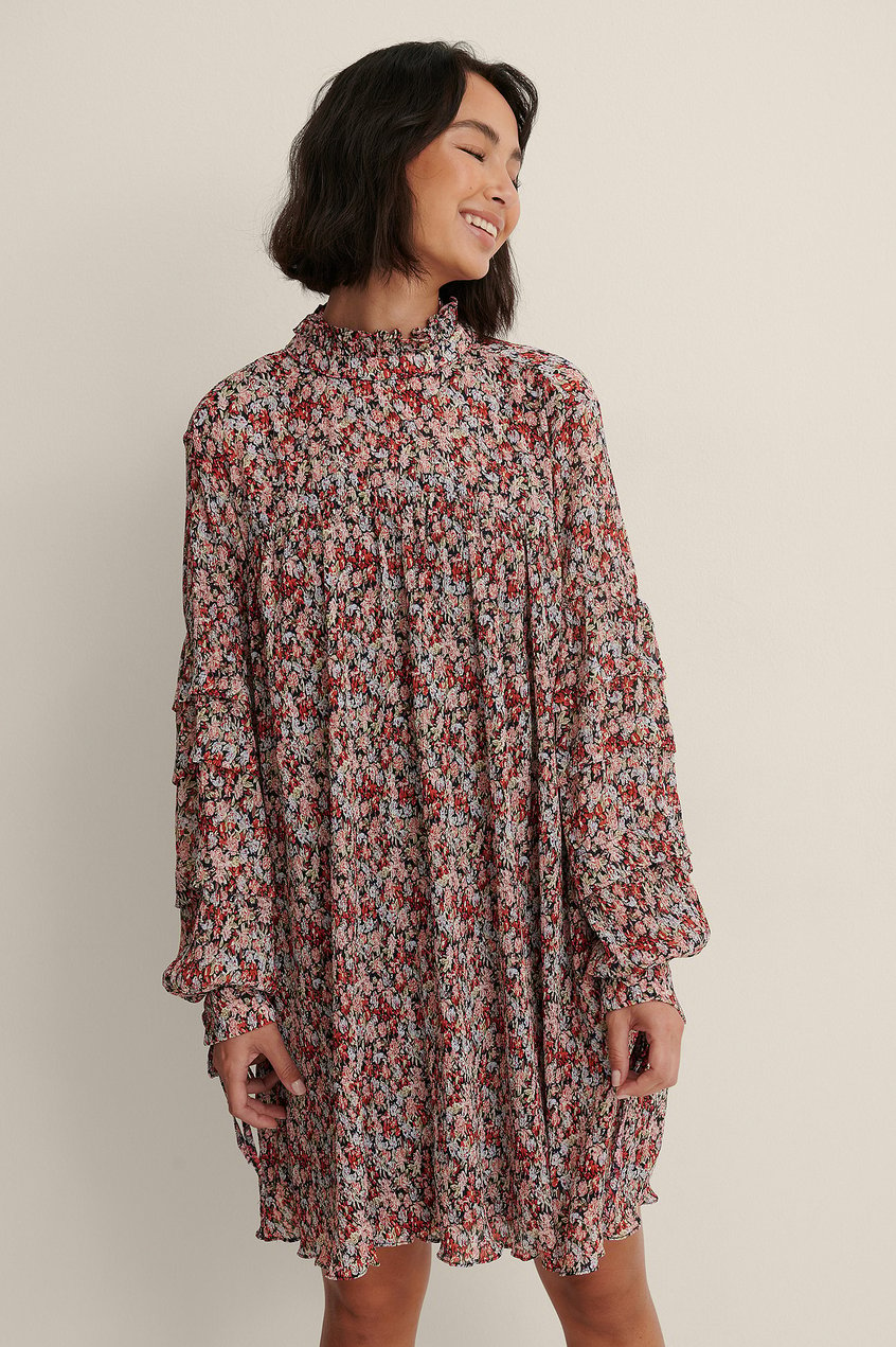 Kleider Partykleider | Strukturiertes Kleid Mit Blumendruck - UV48453