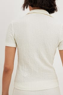 Structure Knitted Top Offwhite