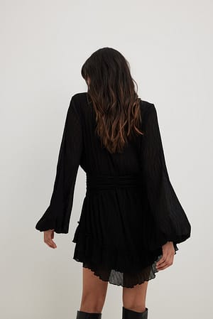 Black Structure Detail Mini Dress