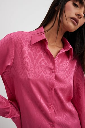 Pink Structured Balloon Sleeve Shirt