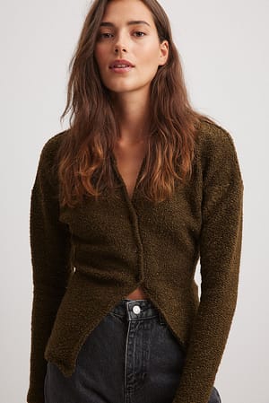 Khaki Structured Collar Sweater