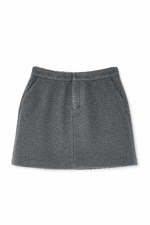 Dark Grey Structured High Waist Mini Skirt