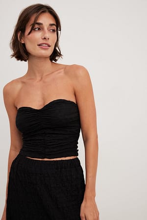 Black Structured Jersey Tube Top