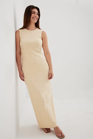 Offwhite Structured Maxi Dress