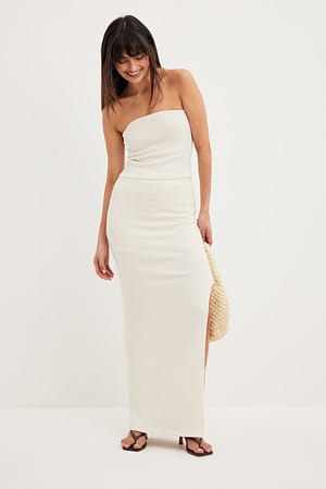 Offwhite Structured Maxi Skirt
