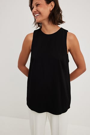 Black Structured Shell Top