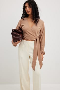 Structured Wrap Front Blouse Outfit