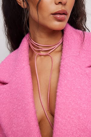 Dusty Pink Suede Strap Necklace