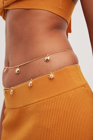 Gold Sun Detailed Belly Chain