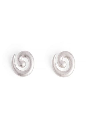 Silver Swirl Blob Earrings