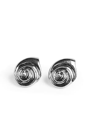 Silver Swirl Shell Earrings