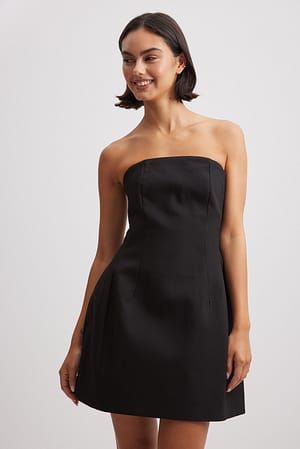 Black Dopasowana sukienka mini bandeau