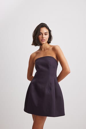 Purple Dopasowana sukienka mini bandeau