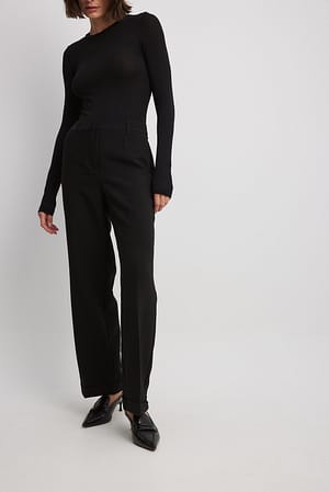 Black Räätälöidyt puvun housut keskikorkealla vyötäröllä