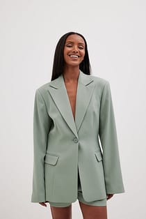 Tailored Oversized Blazer Green | NA-KD