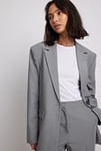Grey Tailored Oversized-fit Blazer