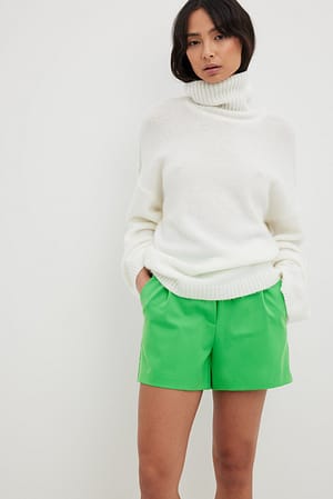 Green Getailleerde shorts