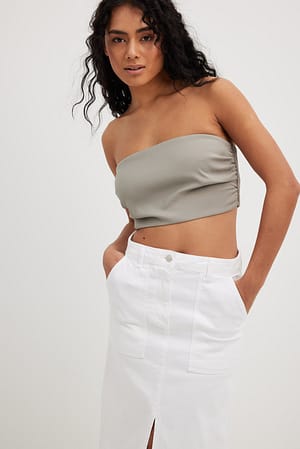 Grey Tailliertes Bandeau-Top
