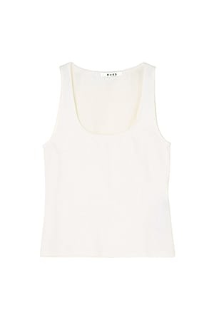 White Camiseta de tirantes con cuello redondo