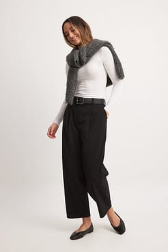 Tapered High Waist Suit Pants Outfit