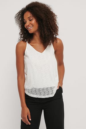 White Lace Knitted Top