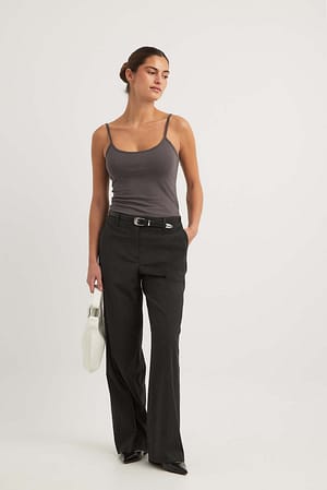 Thin Basic Strap Singlet Outfit