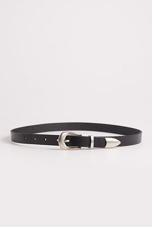Black Thin Leather Belt