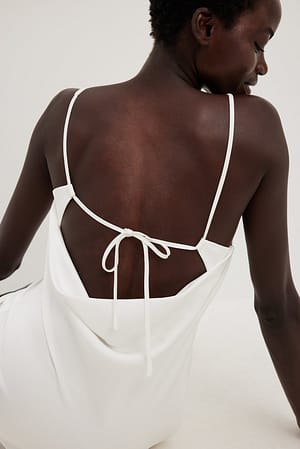 White Tie Back Detail Mini Dress