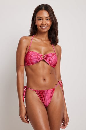 Pink Snake Dół bikini z wiązaniem