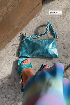 Aqua Blue Knotted Chainmail Bag