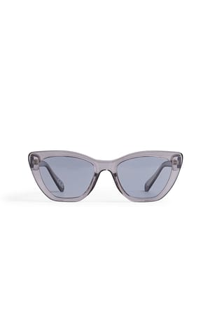 Light Grey Spiczaste przezroczyste okulary przeciwsłoneczne