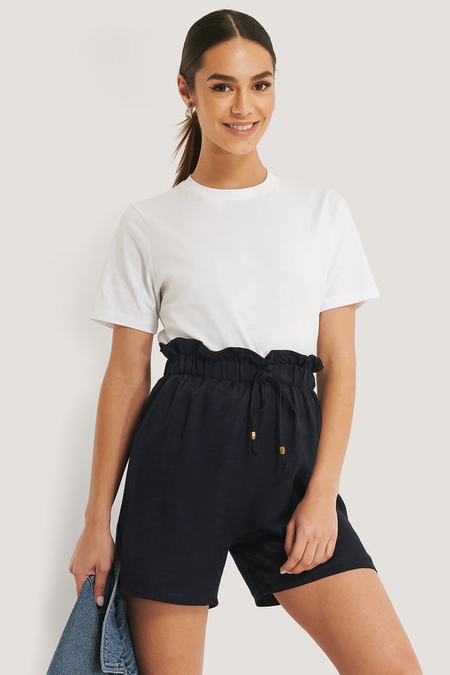 Shorts Med Belte I Midjen Navy