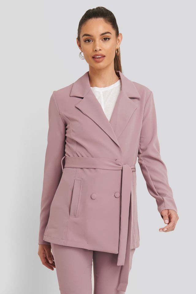 Blazer Med Detaljer Dusty Rose