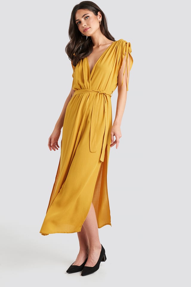 Binding Detailed Kimono Yellow