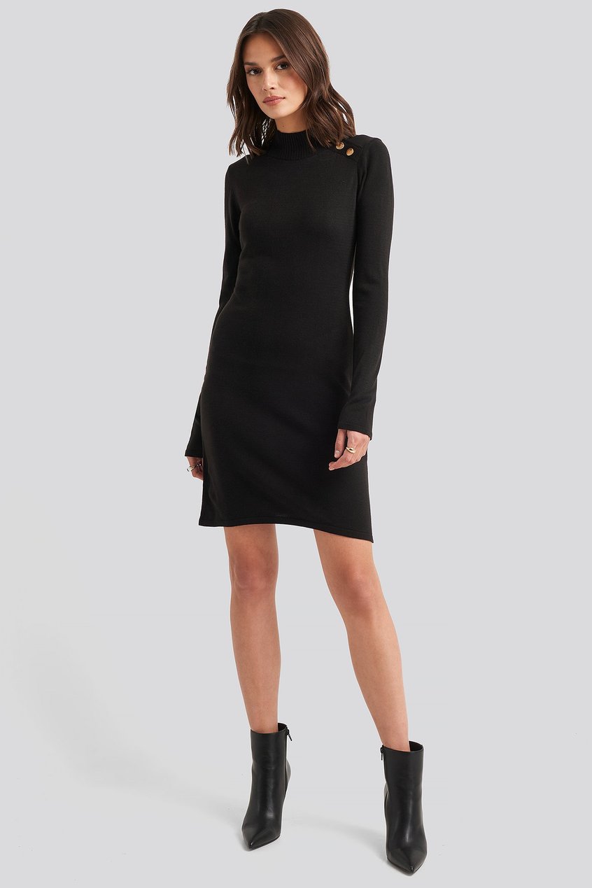 Robes Robe jersey | Button Detailed Sweater Dress - OQ65562