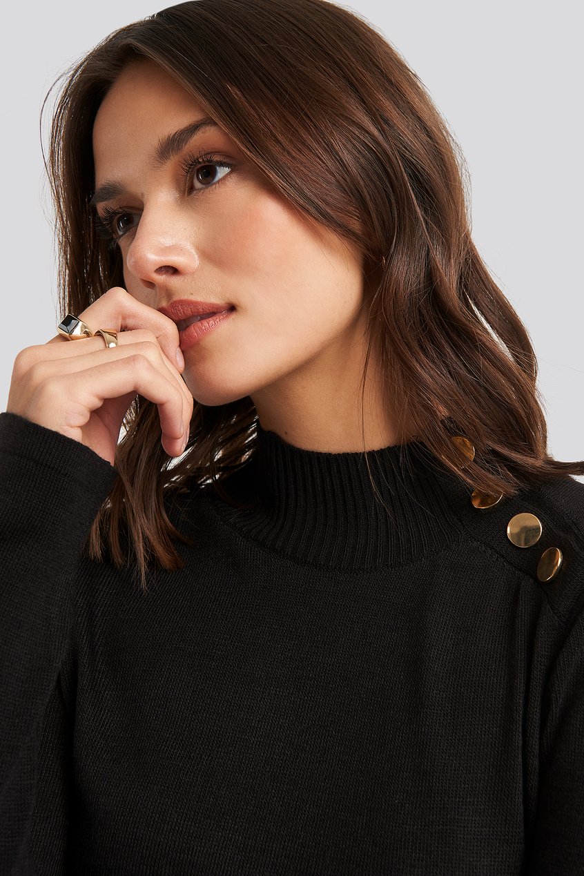 Kleider Jerseykleider | Button Detailed Sweater Dress - KR71134