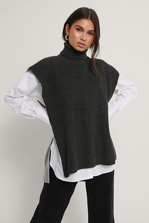 Antracite Trendyol Color Block Knitted Top