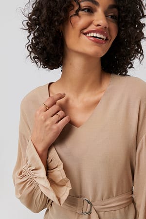 Camel Cuff Detailed Blouse