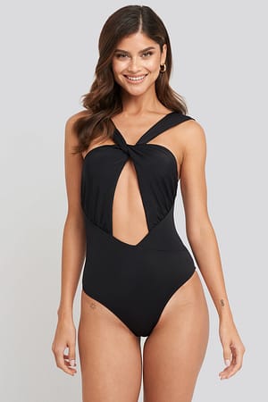 Black Cut-Out Detailed Swimsuit