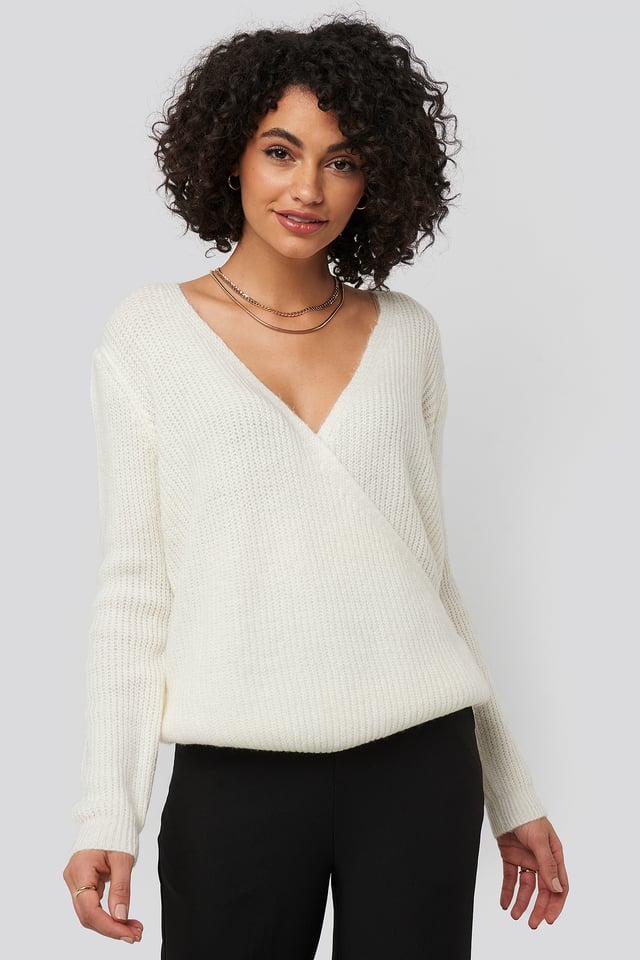 Double Breasted Knitted Sweater Ecru