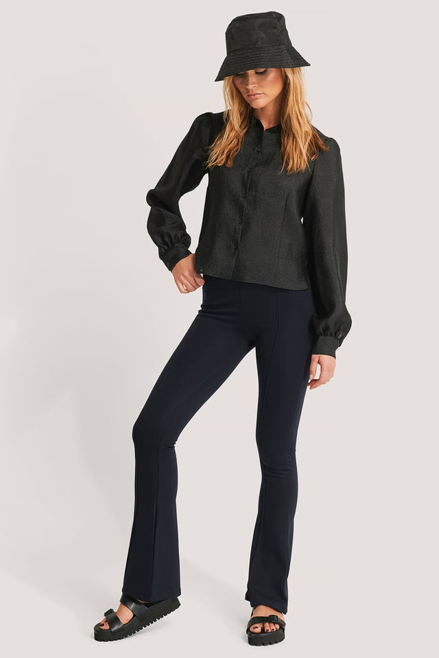 Flared Trousers Navy