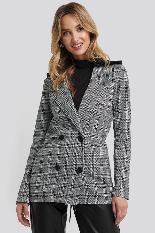 Gray Plaid Blazer Gray