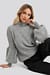 High Neck Puff Sleeve Knitted Sweater