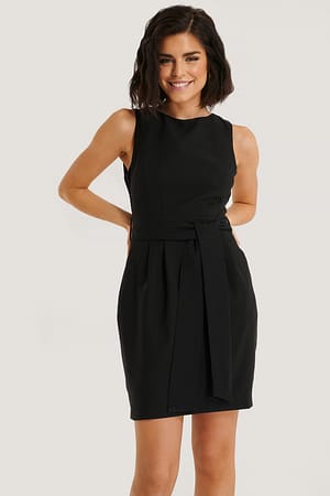Black Milla Belted Mini Dress