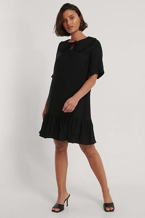 Black Milla Collar Detailed Mini Dress